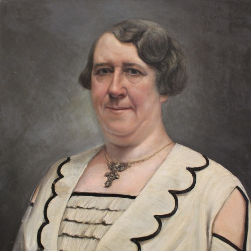Portrait of a Lady in Formal Attire, Oil on Canvas