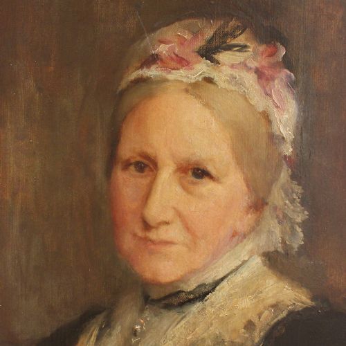 fig 2. Percy Bigland, Portrait Of A Lady In A Lace Cap, Edwardian Portrait, Beautiful English Oil Painting