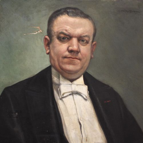Portrait of a Gentleman in a Dinner Suit, Early 20th Century Oil Painting