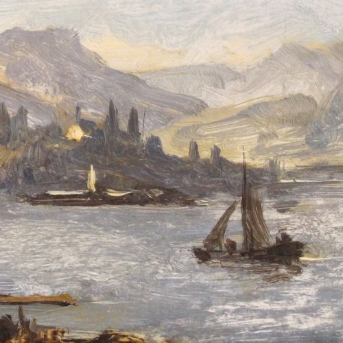 fig 1. Benjamin Williams Leader RA, View Over Rolandseck, Oil Sketch