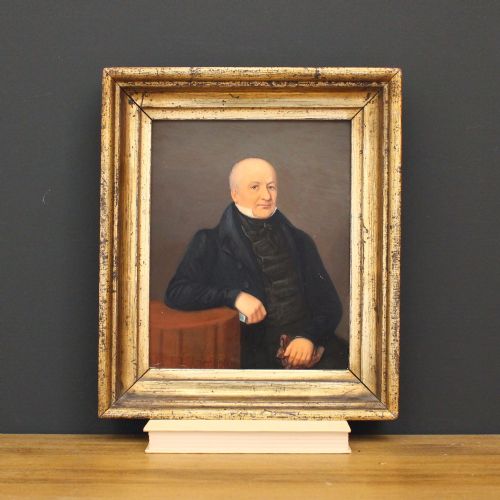 Portrait of a Gentleman, Parisian Provenance, Small Antique Painting