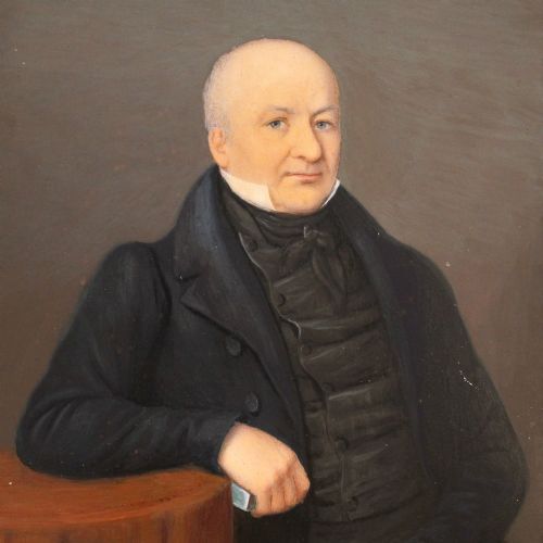 fig 1. Portrait Of A Gentleman, Parisian Provenance, Small Antique Painting