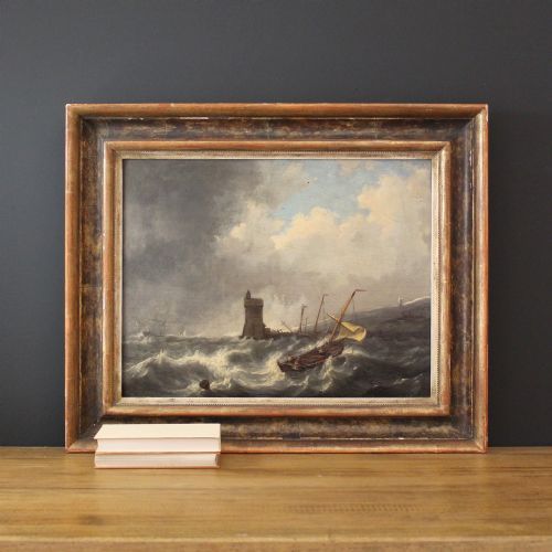 Rough Seas, 19th Century Nautical Scene