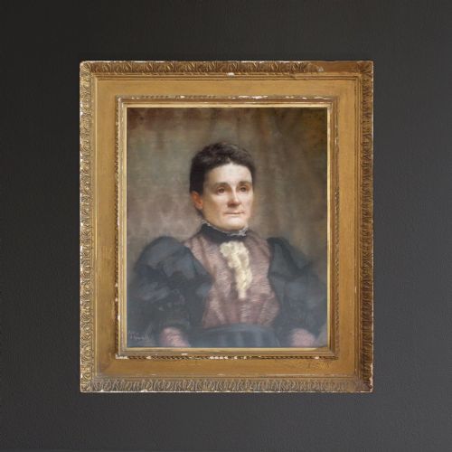 fig 1. Arthur Dacres Rendall, Large Portrait Of A Lady, Antique English Portrait, Listed Artist