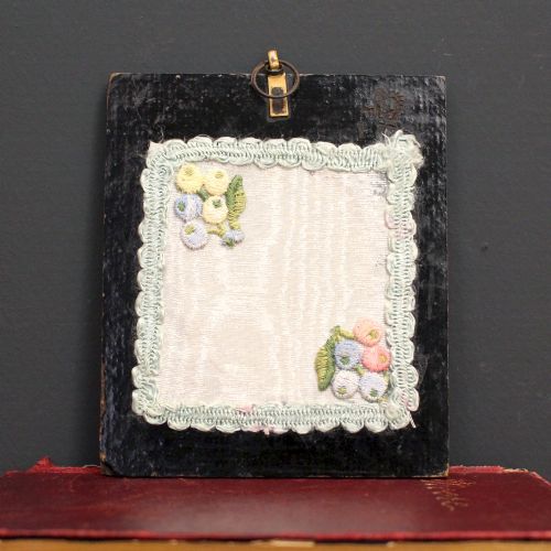fig 4. Victorian Miniature With Needlework, Antique Painting