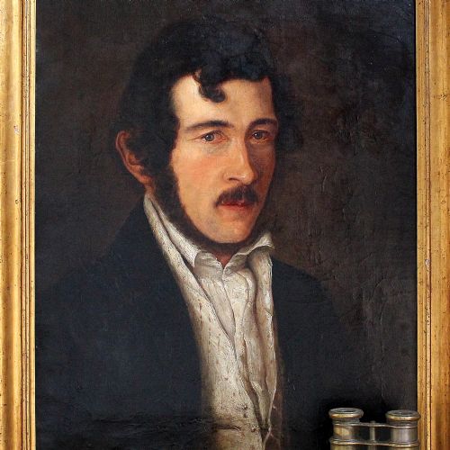 fig 1. Ludovike Sophie Simanowitz, Portrait Of Carl Ludwig Von Reichenbach, Original Antique Portrait