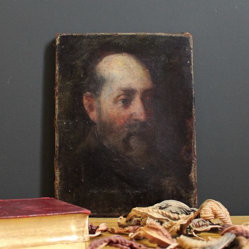 Hungarian Head Study of a Bearded Gentleman, Small Antique Portrait
