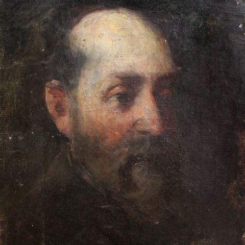 fig 1. Hungarian Head Study Of A Bearded Gentleman, Small Antique Portrait