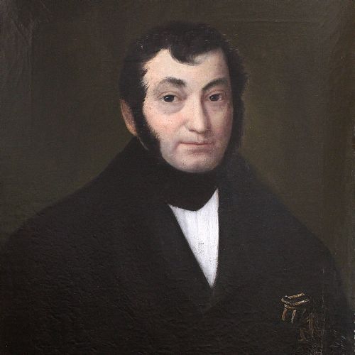 Continental Portrait of a Gentleman with Side-burns, Antique Painting, 19th-century Portrait