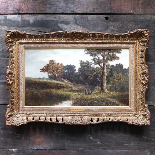 Abraham Hulk Junior, View Near Arundel, Sussex, Antique English Landscape Oil Painting