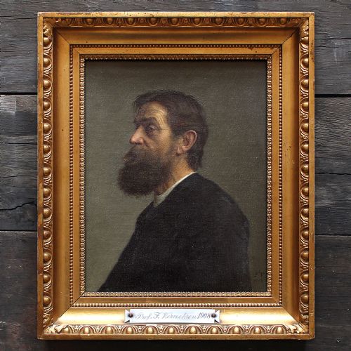 Frederik Vermehren, Portrait of a Bearded Gentleman, Antique Oil Painting