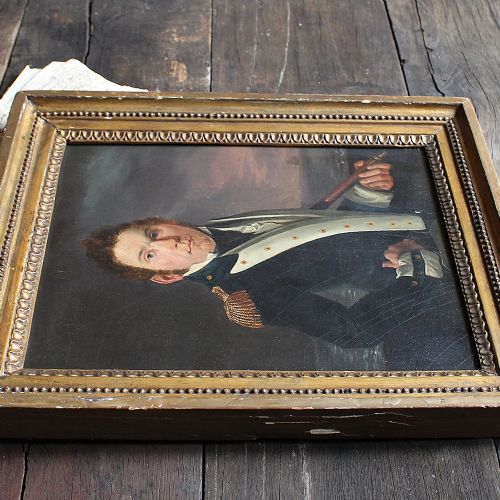 fig 2. Portrait Of A British Royal Navy Lieutenant [Attr. Richard Livesay], Original Antique Naval Painting