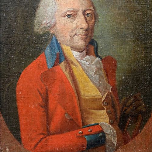 fig 1. Portrait Of Admiral Frederik Christian Kaas, Antique Oil Painting