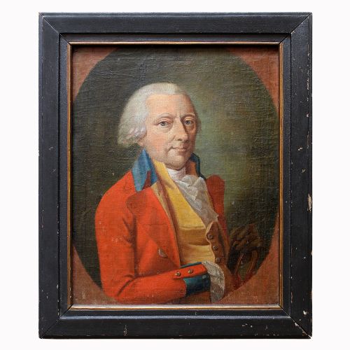 fig 2. Portrait Of Admiral Frederik Christian Kaas, Antique Oil Painting