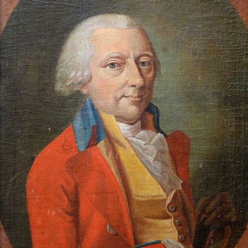fig 4. Portrait Of Admiral Frederik Christian Kaas, Antique Oil Painting