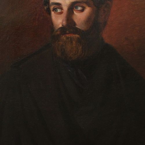 fig 1. Anders Christian Lunde, Self Portrait, c.1845, Antique Oil Painting