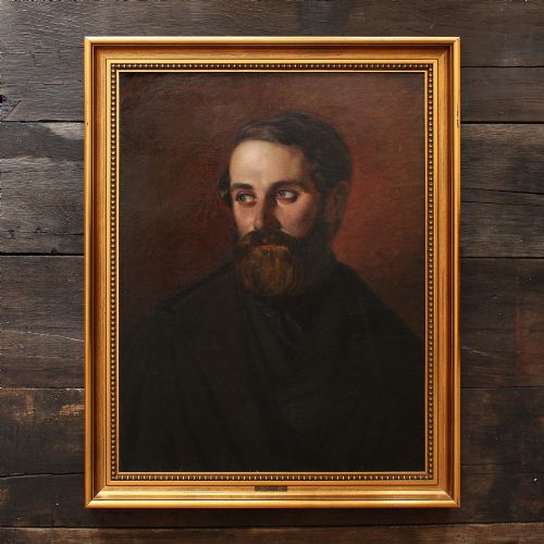 Anders Christian Lunde, Self Portrait, C.1845, Antique Oil Painting