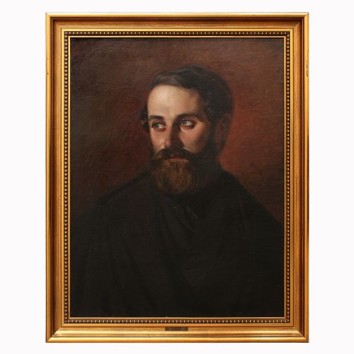 fig 3. Anders Christian Lunde, Self Portrait, c.1845, Antique Oil Painting