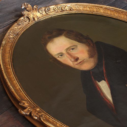 fig 1. Continental Portrait Of A Gentleman, Antique Oil Painting