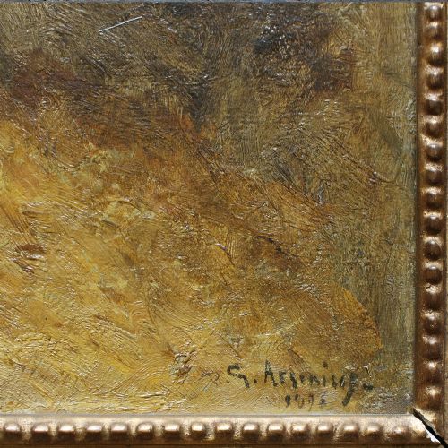 fig 3. Karl Georg Arsenius, Portrait Of A Chestnut Horse, Antique Equestrian Oil Painting