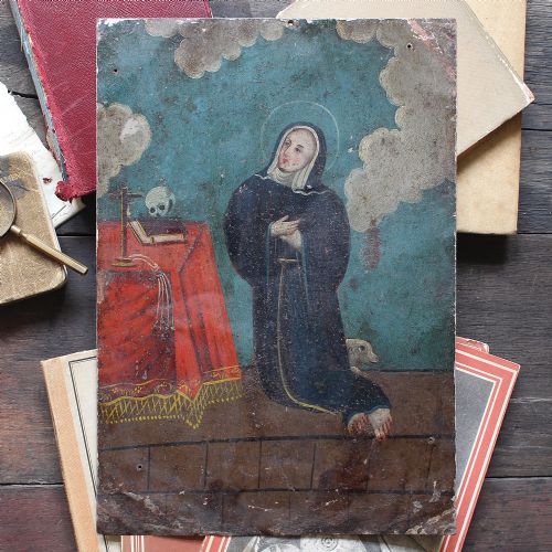 Provincial Italian Religious Icon, Folk Art