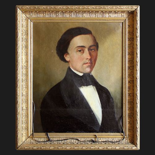19th-century Portrait of Jean Royet, Antique Oil Painting, French