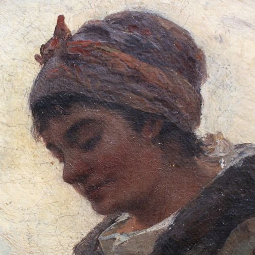 fig 3. Emile Charles Dameron, The Young Shepherdess, Antique Oil Painting