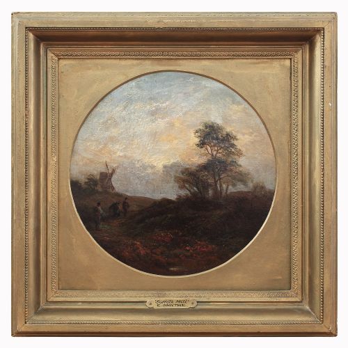 fig 1. Emma Smythe, Suffolk Mill, Antique English Landscape Painting