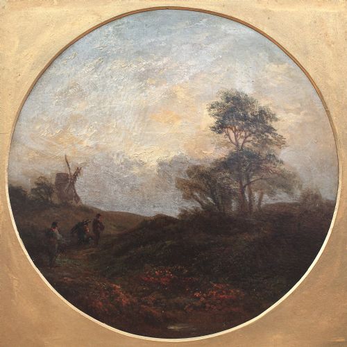 fig 3. Emma Smythe, Suffolk Mill, Antique English Landscape Painting