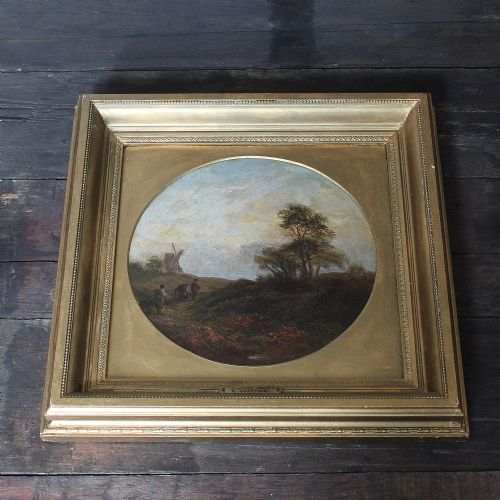 fig 4. Emma Smythe, Suffolk Mill, Antique English Landscape Painting