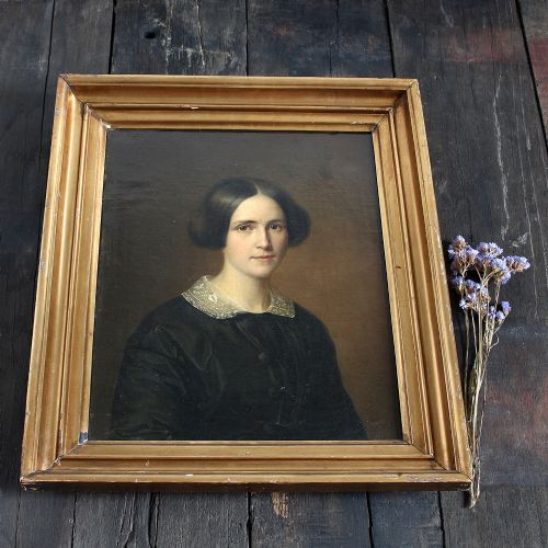 fig 2. August Schiott, Portrait Of Antoinette Christiane Wulff, Fine 19th-Century Oil Painting