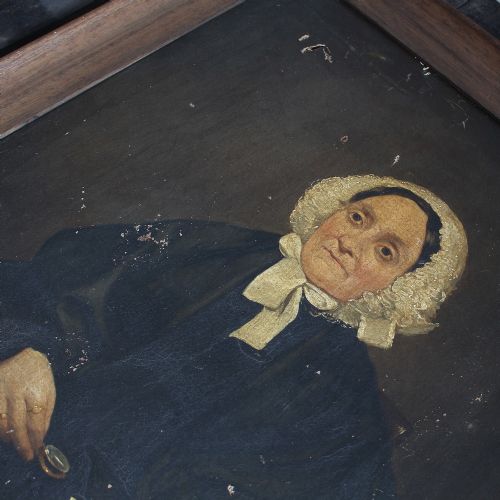 fig 2. Portrait Of A Woman With A Reading Glass & Letter, Antique Painting, Victorian