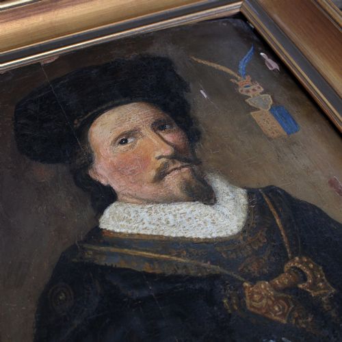 fig 4. Portrait Of A 16th-Century Scandinavian Nobleman, Antique Oil On Panel