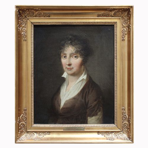 Attr. C a Lorentzen, Portrait of Barbara Brorson, Antique Oil Painting