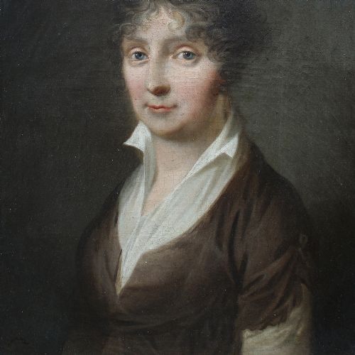 fig 3. Attr. C A Lorentzen, Portrait Of Barbara Brorson, Antique Oil Painting