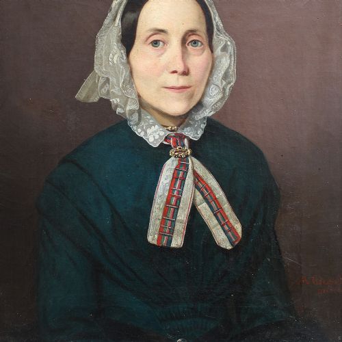 fig 2. Carl August Gosch, Pair Of 19th-Century Portraits, Antique Oil Paintings, German