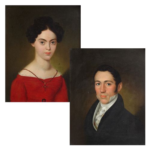 Pair of Mid 19th-century Continental Portraits