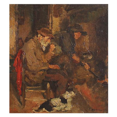 Jacques Madyol, Fireside, Interior Scene, 1914