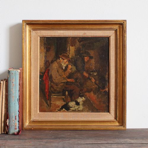 fig 1. Jacques Madyol, Fireside, Interior Scene, 1914