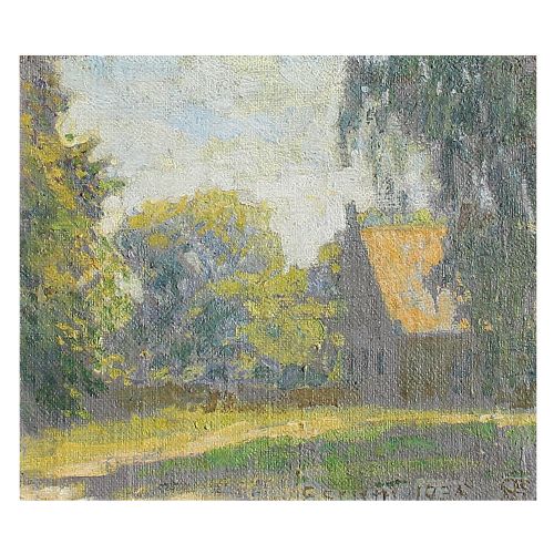 Niels Skovgaard, a Summer Day in a Garden in Esrum, Oil Painting