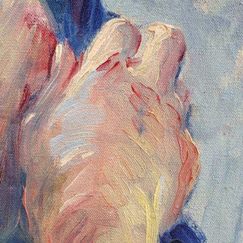fig 5. William Malherbe, Lady In A Blue Wrap, 1920s Oil On Canvas, Portrait, Deco