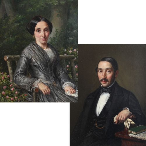 Pair of Original Portraits, Oil Painting, 19th Century Art, French, Small
