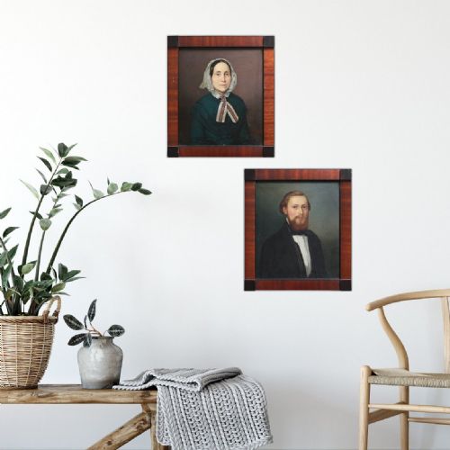 fig 1. Carl August Gosch, Pair Of 19th-Century Portraits, Antique Oil Paintings, German