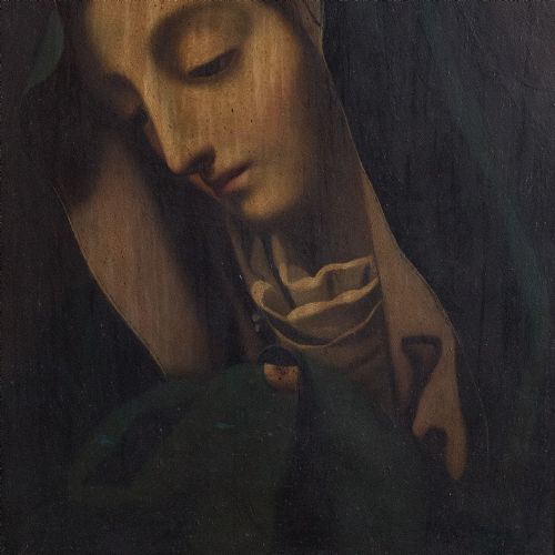 fig 3. 17th-Century, Madonna Del Dito, Religious Oil Painting