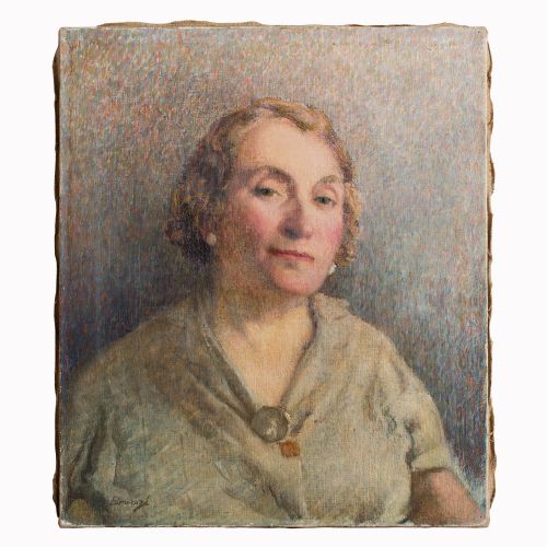 Original 1920s Antique Portrait, Fernand Duroze Portrait of a Woman, Oil Painting, Early 20th Century