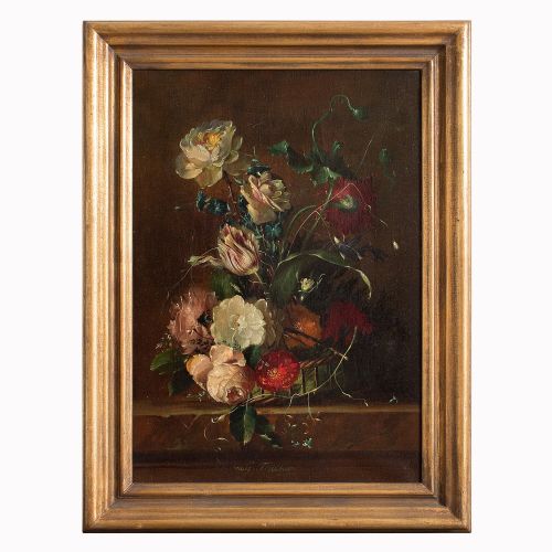 Wolf Thaler, Still Life with Flowers, Oil Painting