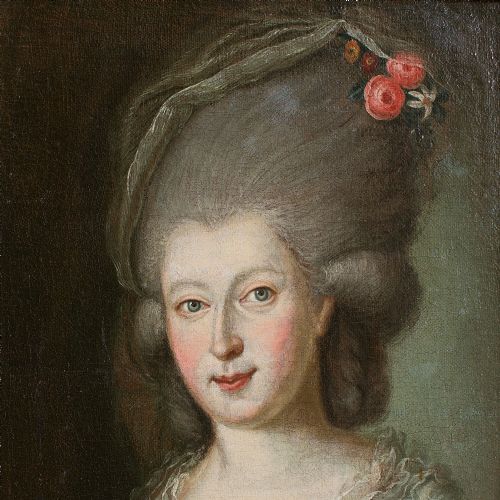 fig 1. 18th-Century Portrait Of A Lady With Roses In Her Hair
