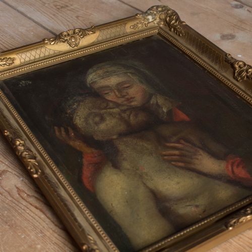fig 2. Small Early 19th-Century 'Pieta' Religious Oil Painting