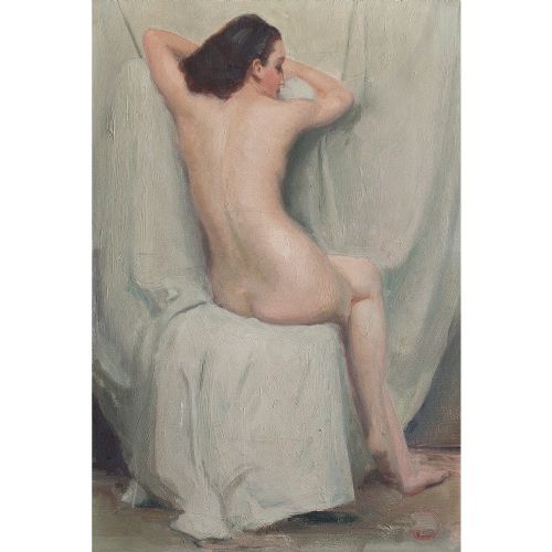 fig 1. Original 1920s Nude Study, Femme Nue De Dos, Paris, France