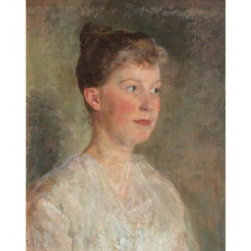 fig 1. Gustav Wustmann, Portrait Of A Woman In White